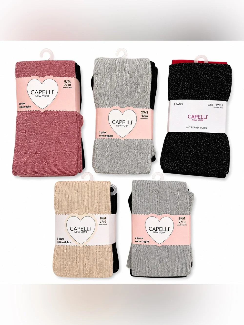 Bundle 10 Pairs Capelli New York Girls Tights Assorted Sizes NWT